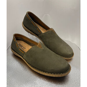 Born Naya Gray Nubuck Slip On Loafers Size 11